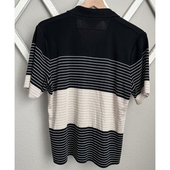 Exclusively Misook Women's L Button Down Short Sleeve Collared Top Striped - Picture 7 of 9